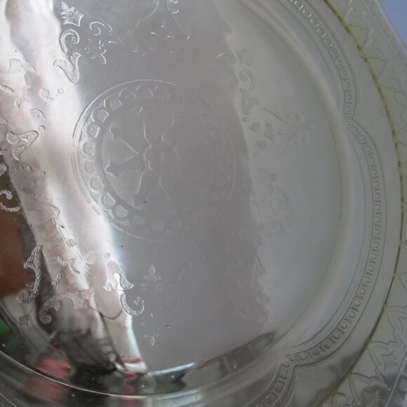 Amber Depression Glass Patrician Spoke Pattern Charger Plate yellow Depression - Picture 3 of 4